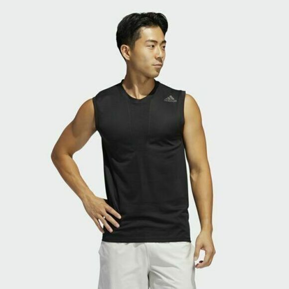 adidas FM2088 Mens Sz Small Tech Training Sleeveless HEAT.RDY Running Tank Black - Picture 5 of 11
